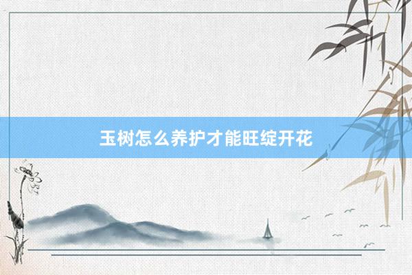 玉树怎么养护才能旺绽开花